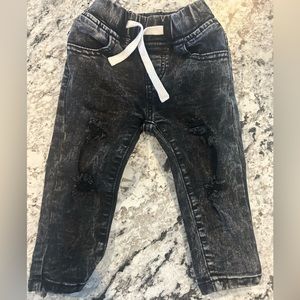 olive & scout black distressed ashton jeans, size 12-18 months